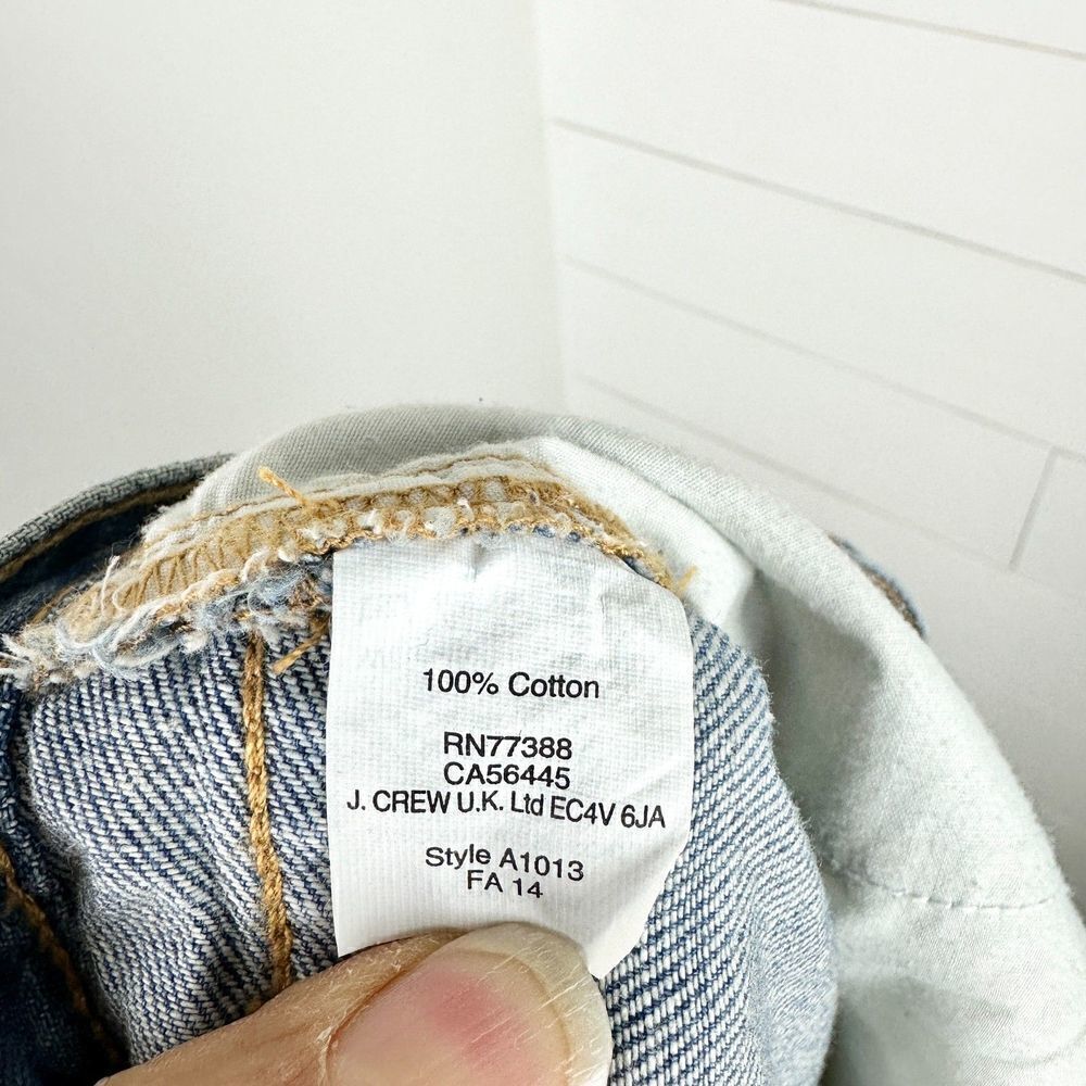 J. Crew Straight Leg Cuffed Jeans Size 30 NWT Distressed Medium Wash - Picture 7 of 7